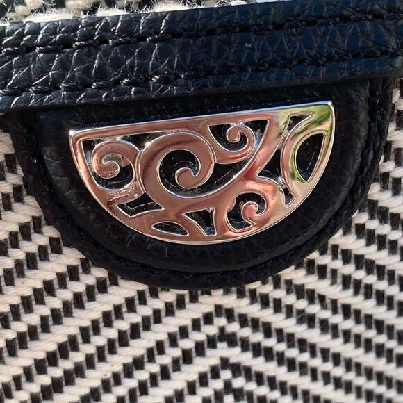 Brighton Cala Tote Black & White Fabric with Leather Bottom and Handles. EUC! - Picture 13 of 14